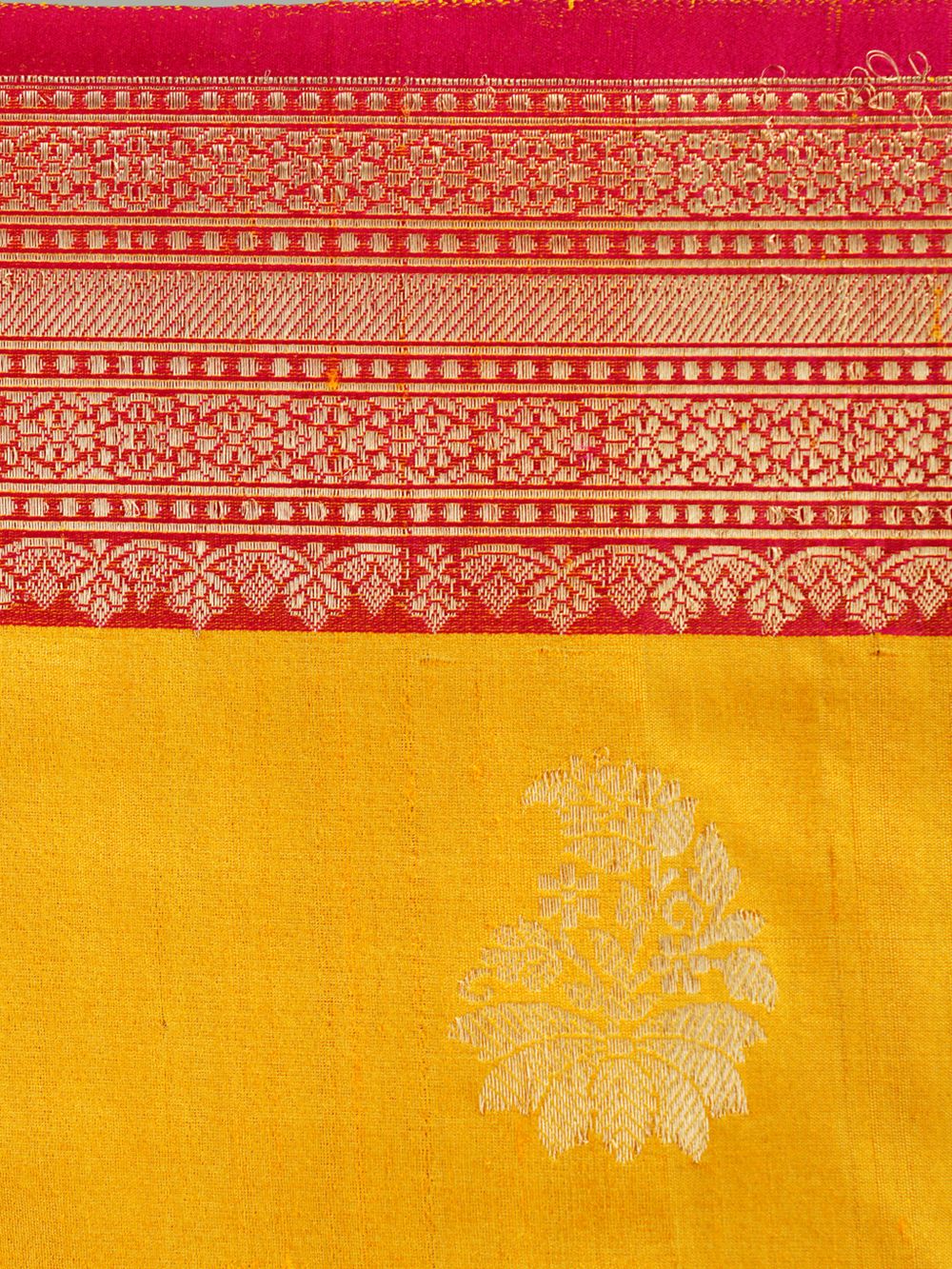 Yellow  Handwoven Banarsi Silk Saree