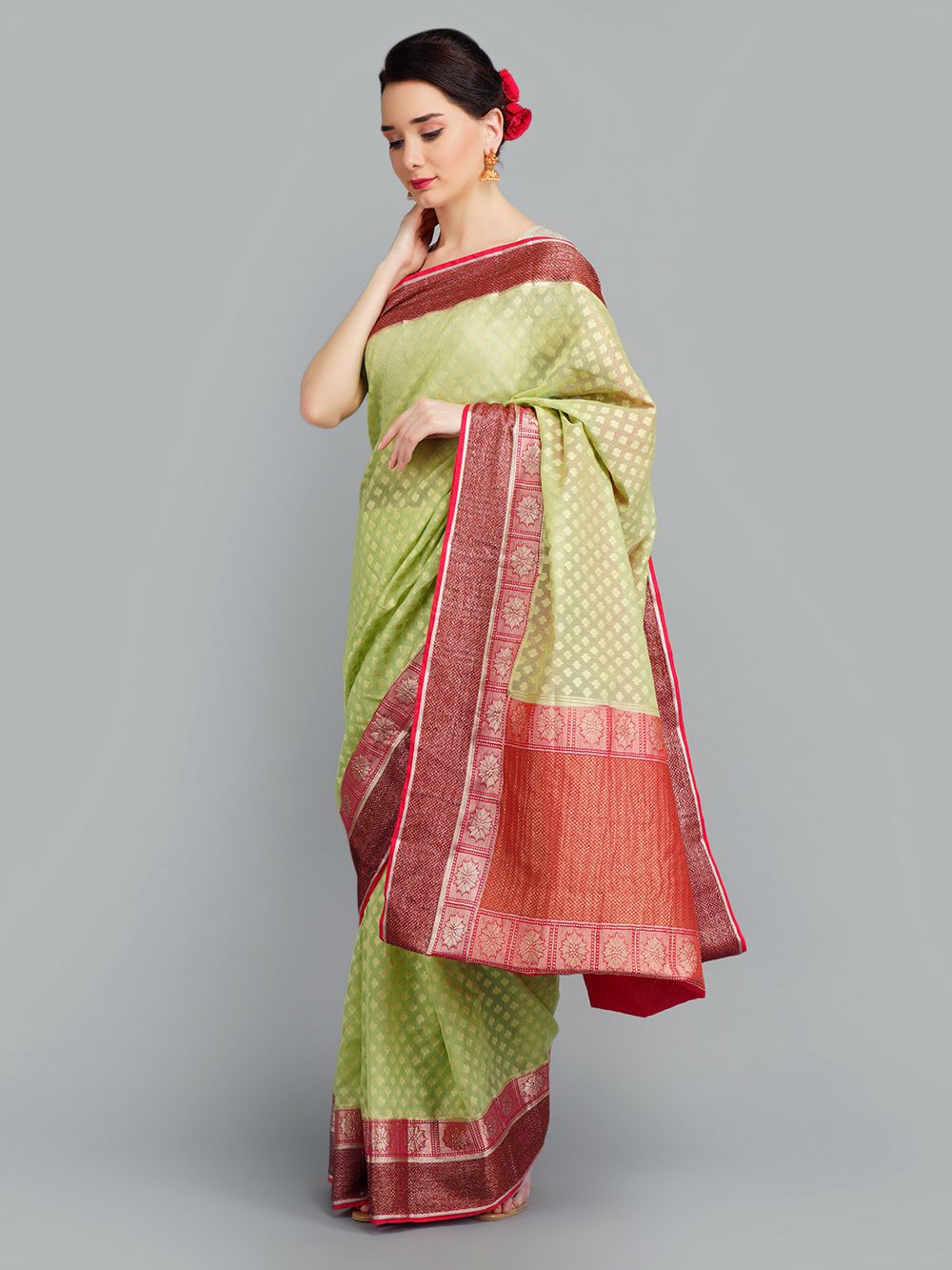 Green Handwoven Banarasi Silk Saree