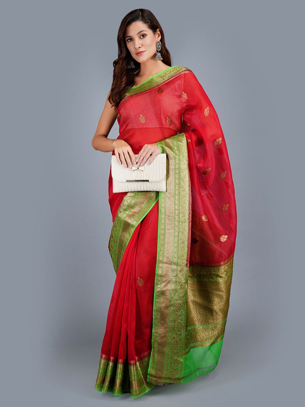 Red Handwoven Banarasi  Silk Saree