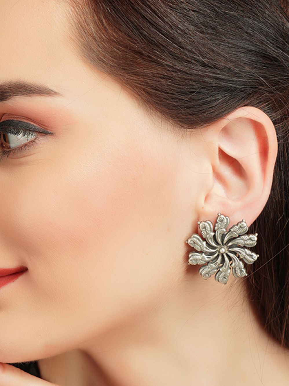  Handcrafted Silver stud earrings