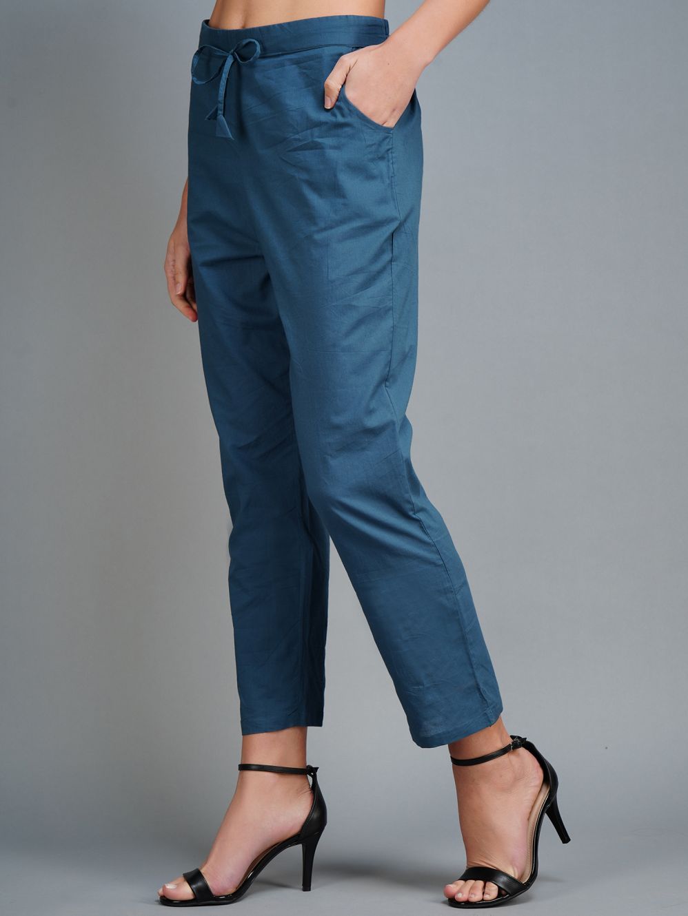 Blue Cotton  Casual pants 