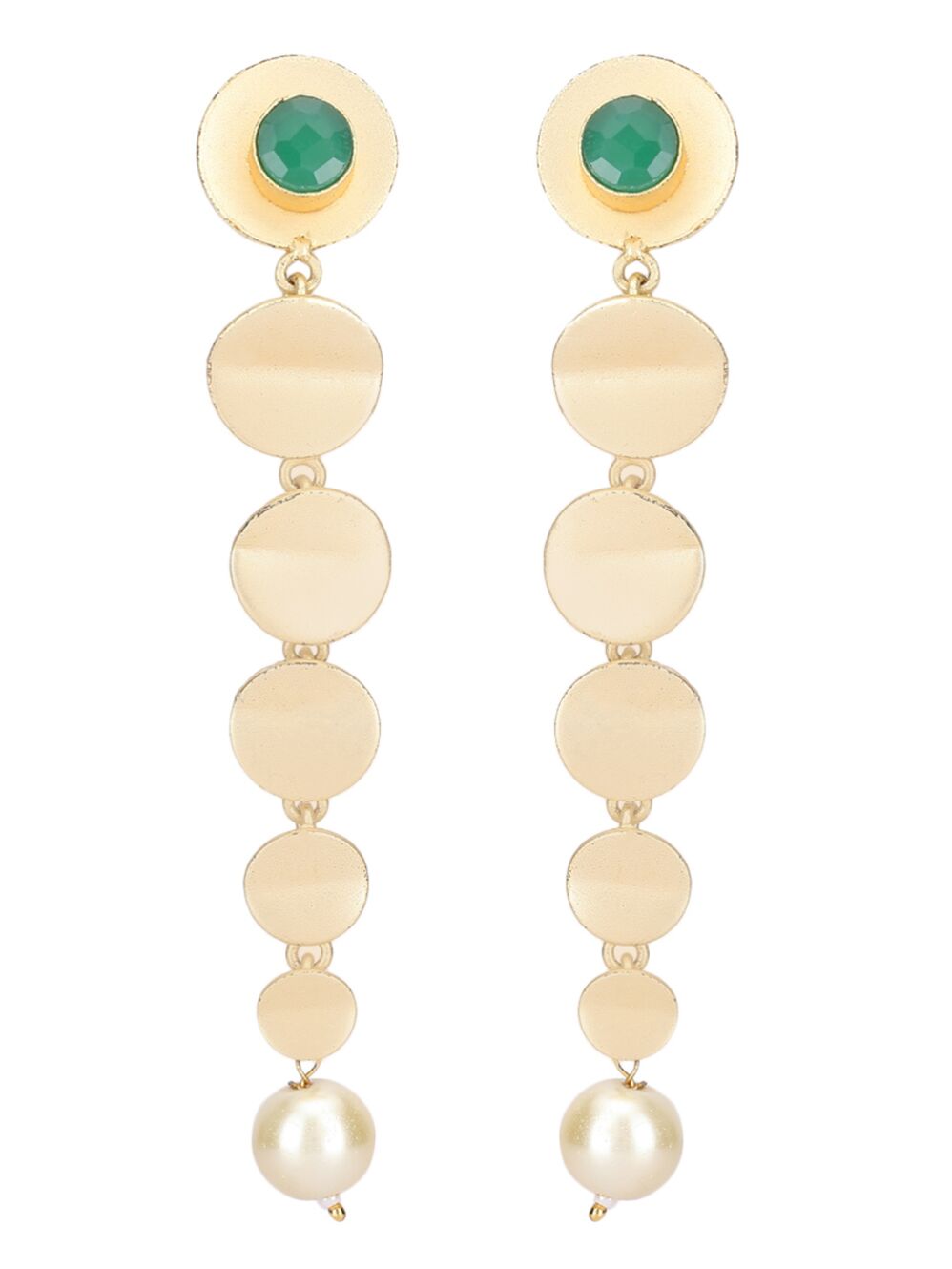 Long Pattern Matte Gold Earrings
