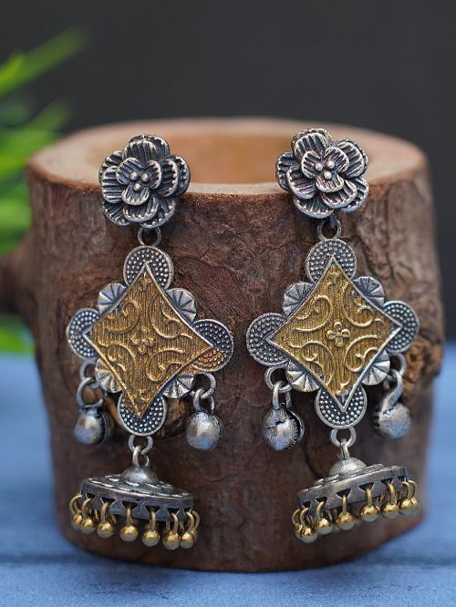 Handcrafted Dual Tone Brass Jhumka