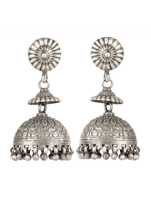 Handcrafted Silver Jhumka
