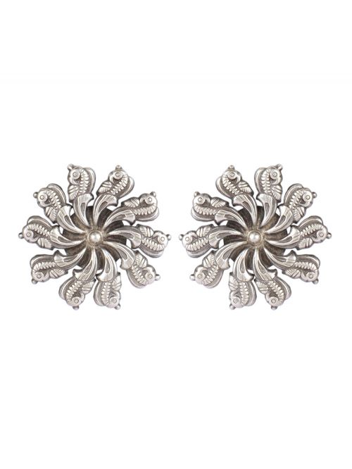  Handcrafted Silver stud earrings
