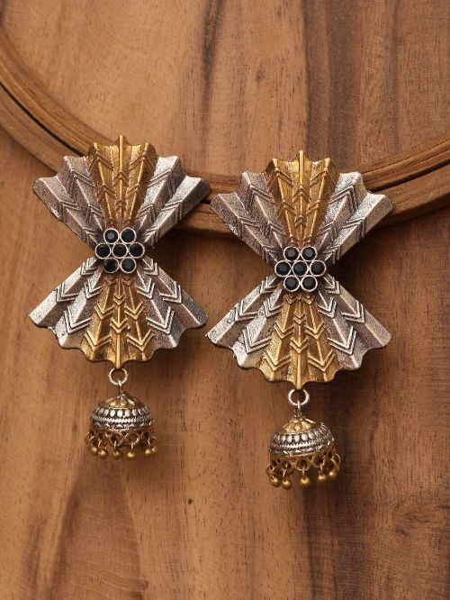 Dual Tone Brass butterfly  Earrings