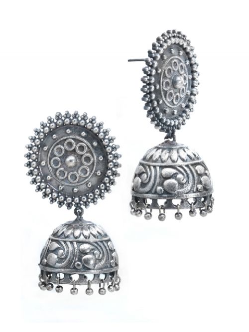 Silver Tone Brass Jhumka