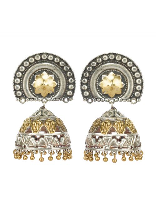 Handcrafted Dual Tone Brass Jhumka