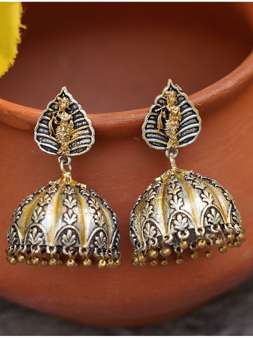 Krishna Dual Tone Brass Jhumka