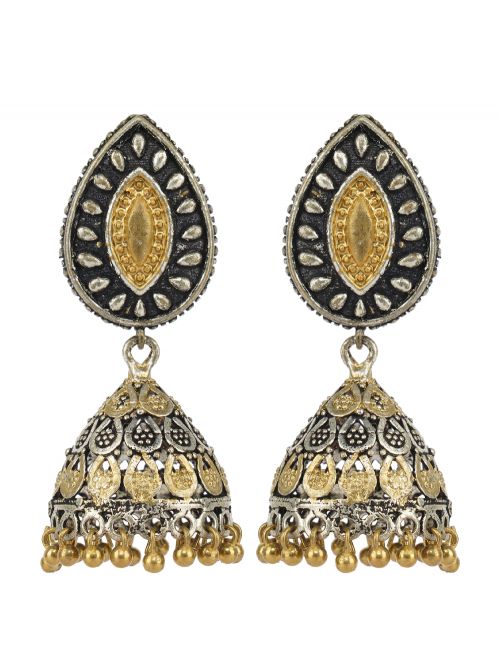 Handcrafted  Gold Tone Brass Jhumka