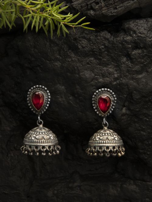 Silver Tone Brass Mini Jhumka