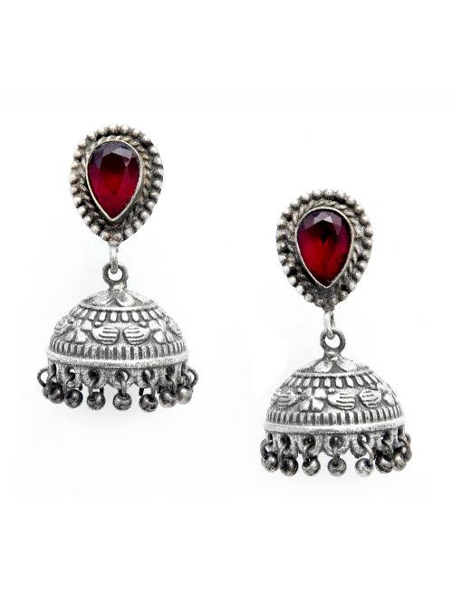 Silver Tone Brass Mini Jhumka