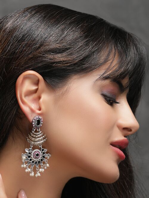 Dual Tone Handcrafted Brass Stud Earrings