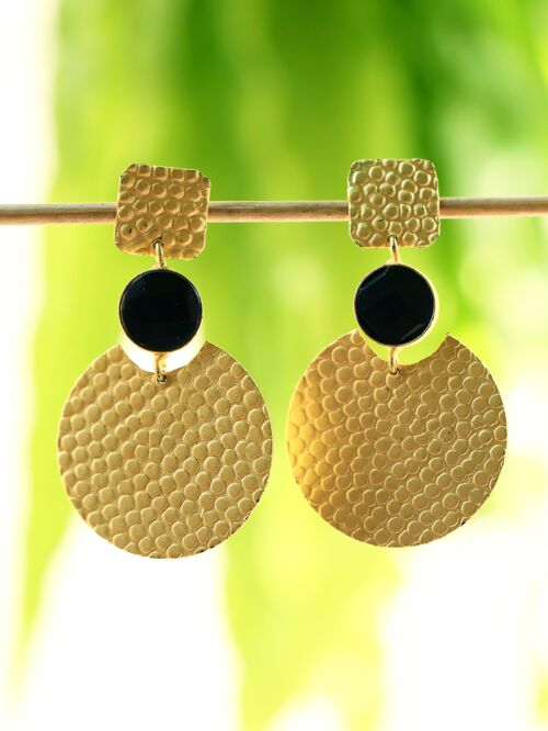 Round Shape Matte Gold Earrings