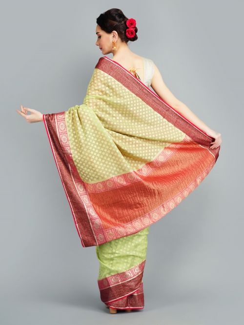 Green Handwoven Banarasi Silk Saree